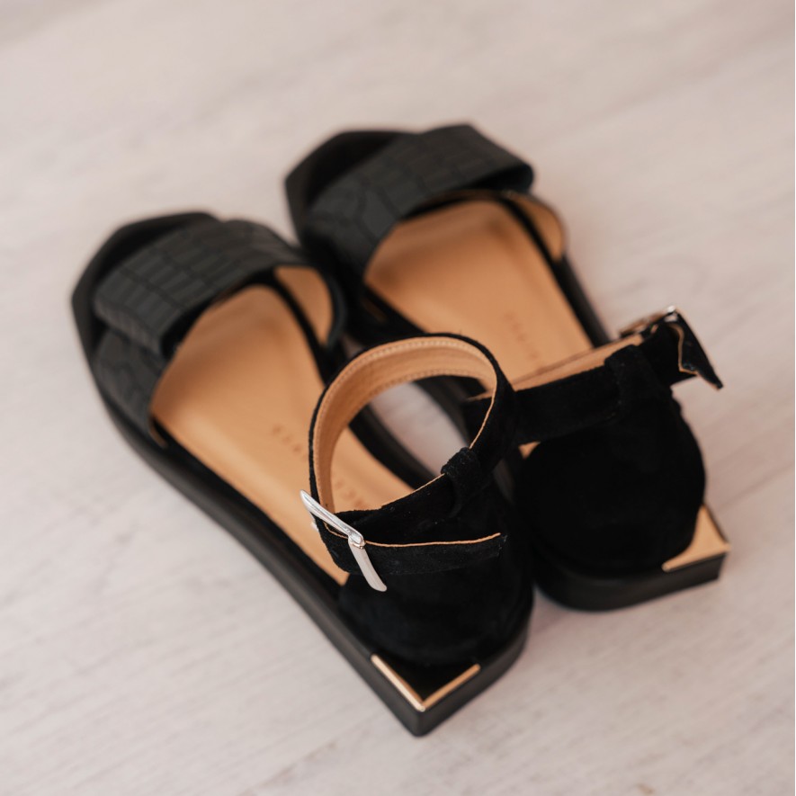  .Sandale - Coquette - Croco Black 